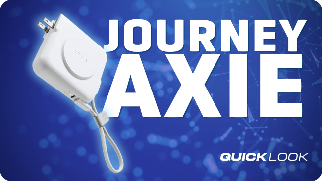 Ładowarka sieciowa AXIE firmy Journey może również służyć jako power bank